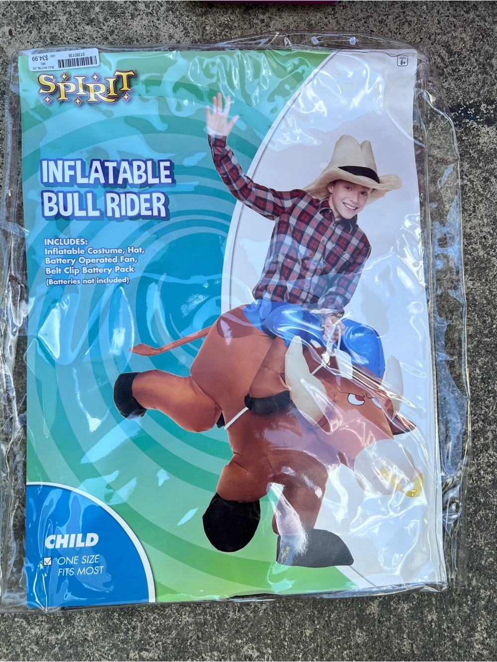 Spirit Inflatable Bull Rider Costume Child One Size Fits Most